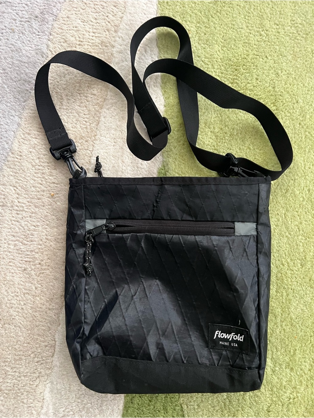 Flowfold Odyssey 3L Small Crossbody Bag Purse Navy Blue EcoPak™ Lightweight Zip